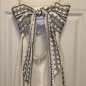 BCBG MAXAZRIA Embroidered White Cotton Dress Sz S